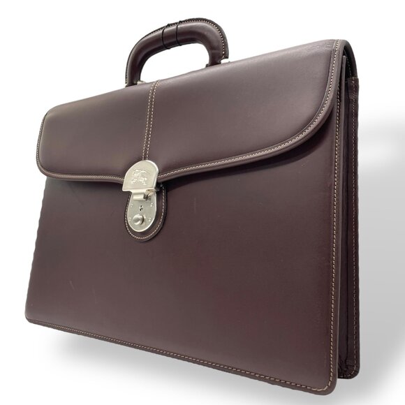 BURBERRY Other - BURBERRY Men's Business Briefcase, Brown Leather, Silver Hardware, Horse Logo